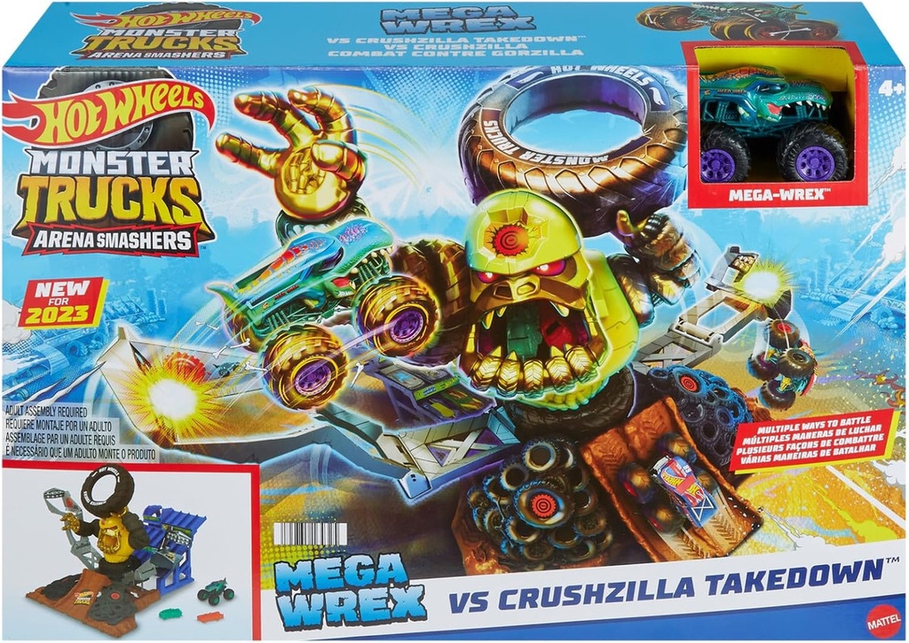 MONSTER TRUCKS MEGA-WREX VS CRUSHZILLA HPR47 HOT WHEELS 