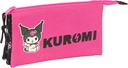 PORTATODO TRIPLE KUROMI 22x12x1cm