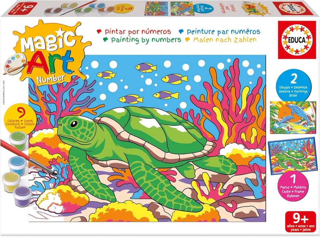 NUMBER ART +9 ANIMALES MARIN EDUCA 20407