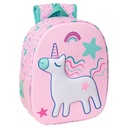 MOCHILA 3D SAFTA 3D UNICORNIO 27x33x4cm
