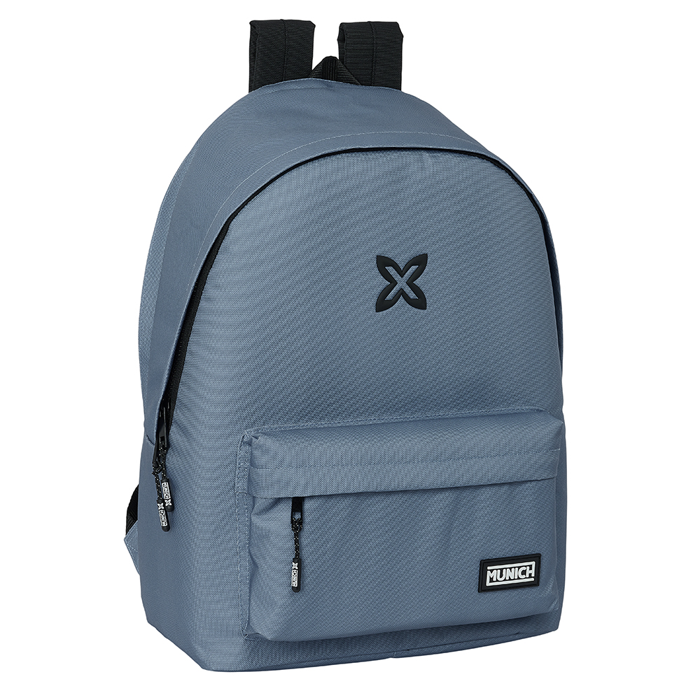 MOCHILA DOBLE PARA PORTATIL 15,6"+USB MUNICH BASICOS "GRIS" 31x44x4cm