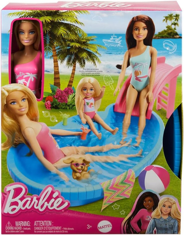 MUÑECA BARBIE RUBIA CON PISCINA HRJ74 MATTEL