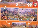 PUZZLE 2X100 ANIMALES SALVAJES FSC(  EDUCA 18606
