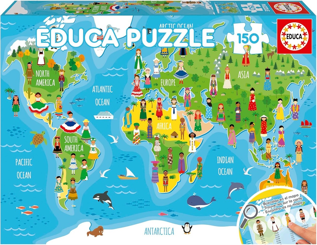 PUZZLE 150 NIÑAS DEL MUNDO GEOPUZ F  EDUCA 20477