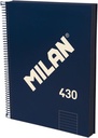 Cuaderno A4 con espiral y tapa dura, papel a líneas (7 mm), 120 hojas de 95 gr/m², colección 430 since 1918, azul