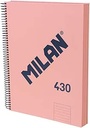 Cuaderno A4 con espiral y tapa dura, papel a líneas (7 mm), 120 hojas de 95 gr/m², colección 430 since 1918, rosa