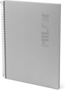Cuaderno A4 con espiral y tapa dura, papel cuadriculado, 80 hojas de 95g/m², colección Shadow gris