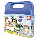PUZZLE MALETA 2x48 BLUEY EDUCA 19831