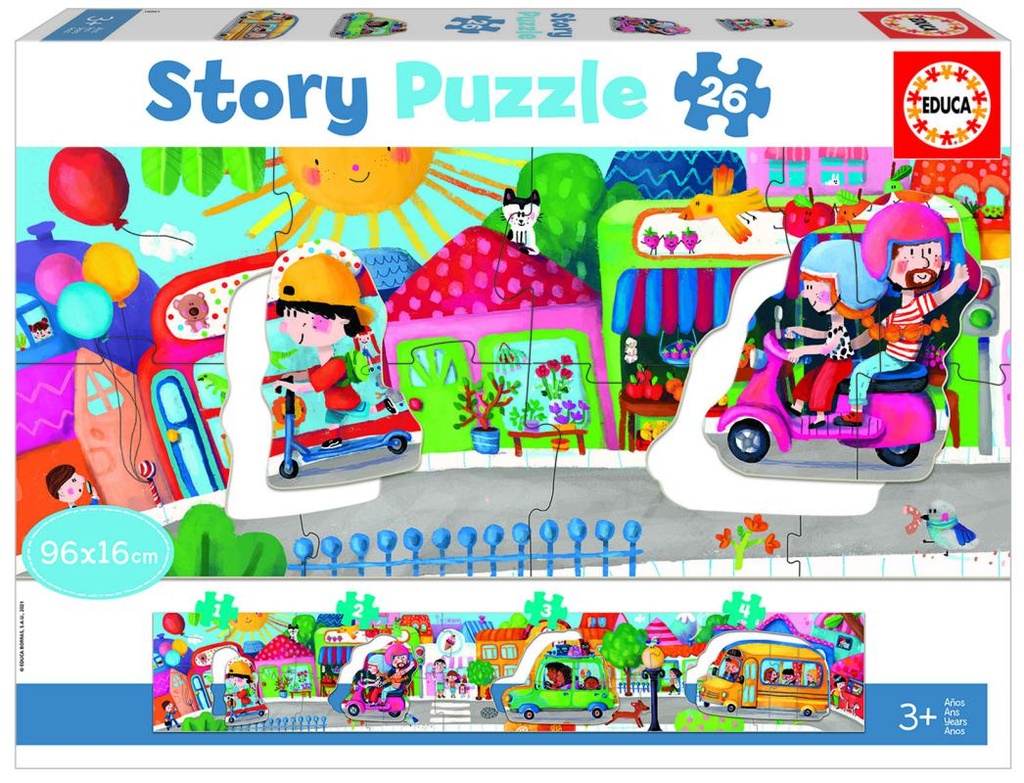 PUZZLE 26 VEHÍCULOS EN LA CIUDAD "STORY PUZZLE" EDUCA 18901