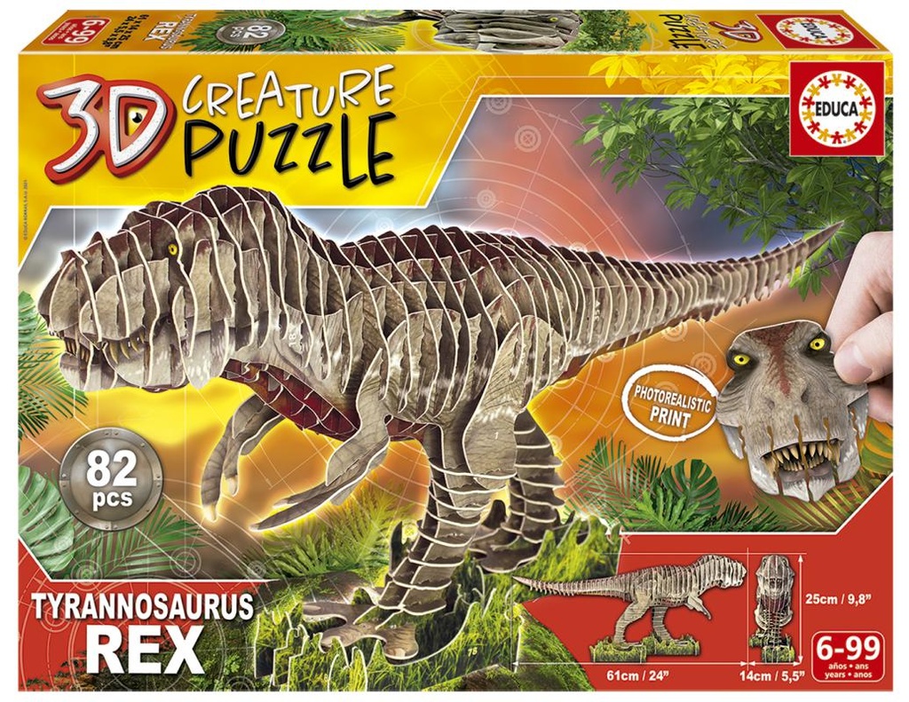 PUZZLE 3D T-REX 3D CREATURE PUZZLE EDUCA 19182