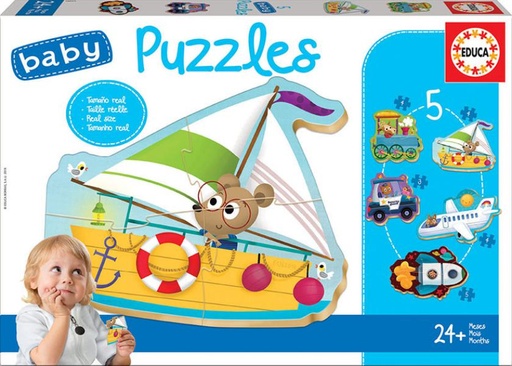 [E18059] PUZZLE BABY VEHICULOS 2 FS EDUCA 18059