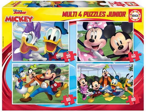 [E18627] PUZZLE MULTI 4 PUZZLEJR MICKEY 20+40+60+80*  EDUCA 18627