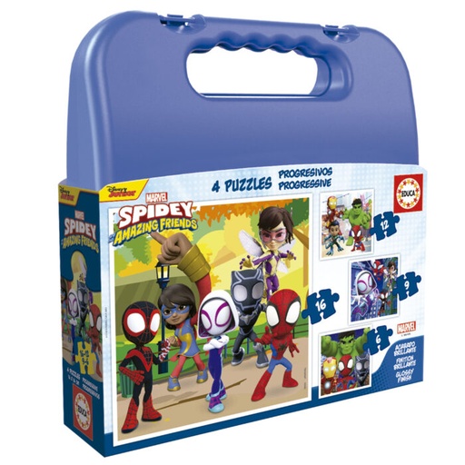 [E19580] PUZZLE PROGRESIVO MALETA SPIDEY 6-9-12-16  EDUCA 19580  EDUCA 19580