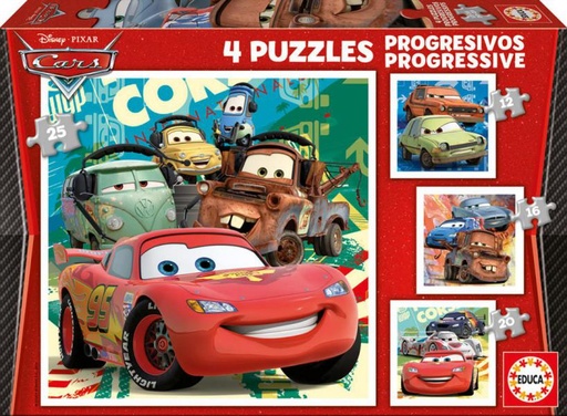 [E14942] PUZZLE PROGRESIVOS CARS 2 12-16-20-25 EDUCA 14942