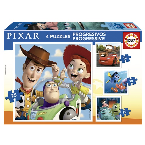 [E19681] PUZZLE PROGRESIVOS PIXAR 12-16-20-2 EDUCA 19681