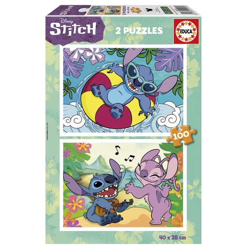 [E19998] PUZZLE 2X100 STITCH EDUCA 19998