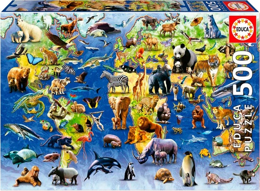 [E19908] PUZZLE 500 ESPECIES PELIGRO EXTINCIÓN EDUCA 19908