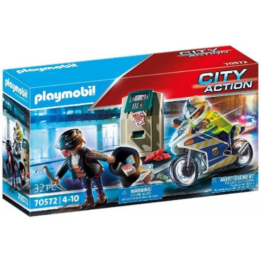 [PL70572] Moto de Policía: persecución del ladrón de dinero PLAYMOBIL  70572