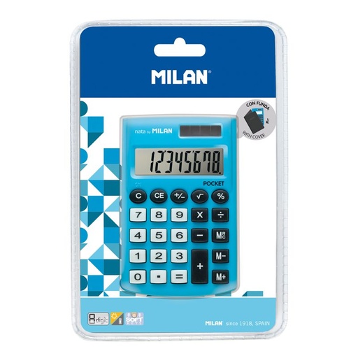 [MIL150908-BBL] Blíster calculadora pocket azul 8 dígitos