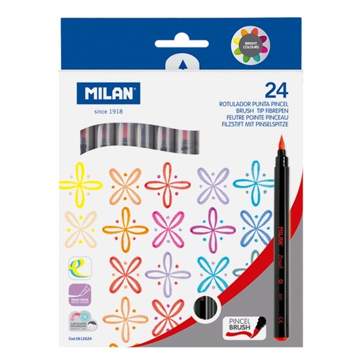 [MIL612624] Caja 24 rotuladores punta pincel