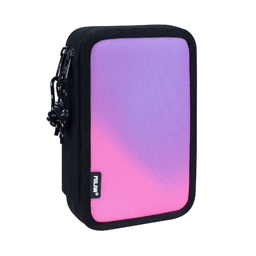 [MIL081264-SNK1-P] Plumier 2 pisos con contenido Sunset, negro y rosa xxcm