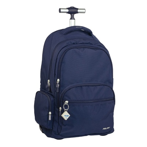 [MIL625601-SNCB] Mochila con ruedas 6 cremalleras (25 L) colección 430 since 1918, azul marino 23x35x51cm