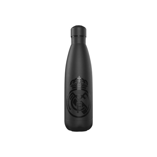 [B-71-RM] REAL MADRID BOTELLA NEGRA RUBBERIZADA DE DOBLE PARED