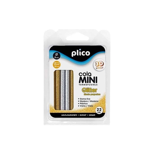 [PLI1638] Cola termofusible Plico PURPURINA 22 barras 8MM PLICO 1638