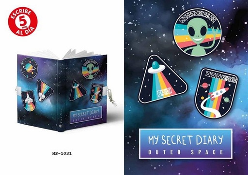[HS-1031] DIARIO TAMAÑO A5 CON CANDADO OUTER SPACE