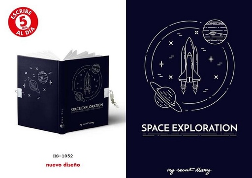 [HS-1052] DIARIO A5 168H.C/CANDADO ROCKET SPACE