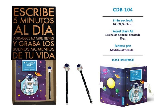 [CDB-104] ESTUCHE DIARIO CON CANDADO Y BOLI A JUEGO CDB-104