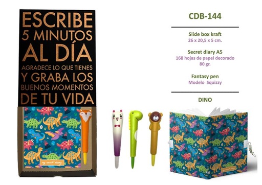 [CDB-144] ESTUCHE DIARIO CON CANDADO Y BOLI A JUEGO CDB-144