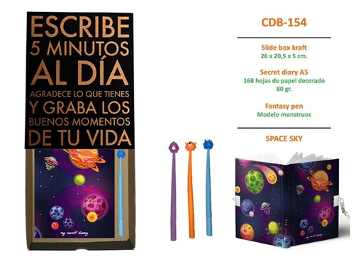 [CDB-154] ESTUCHE DIARIO CON CANDADO Y BOLI A JUEGO CDB-154