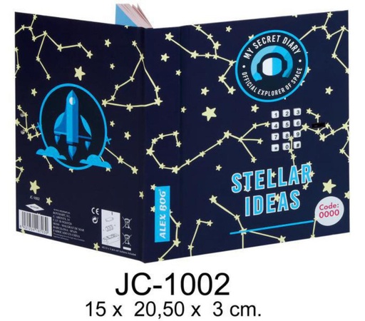 [JC-1002] Diario con Clave. Modelo "Stellar ideas.. Galaxy".