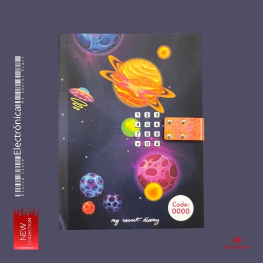 [JC-1010] DIARIO CON CLAVE SPACE SKY