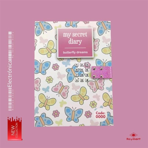 [JC-1013] DIARIO CON CLAVE BUTTERFLY DRE