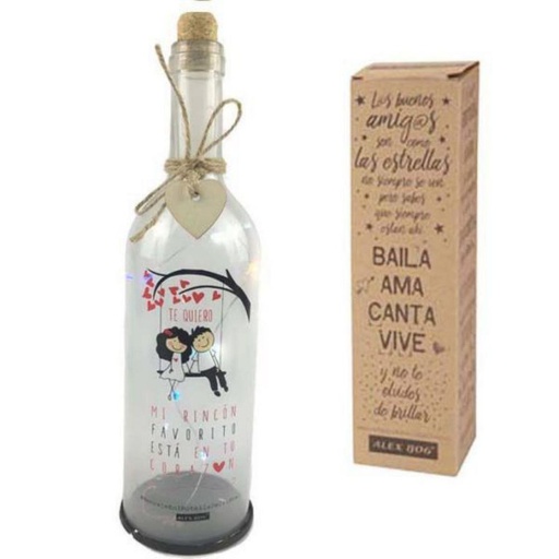 [NQ-200] BOTELLA CON LUCES LED,MI RINCON 