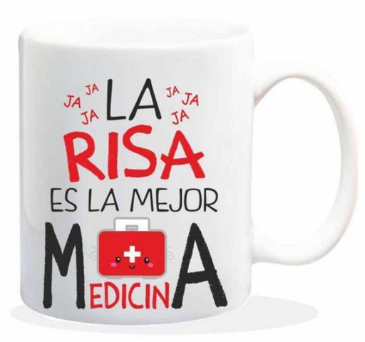 [HL-081] TAZA CERAMICA con Mensaje. Modelo "La risa es la  mejor..." 