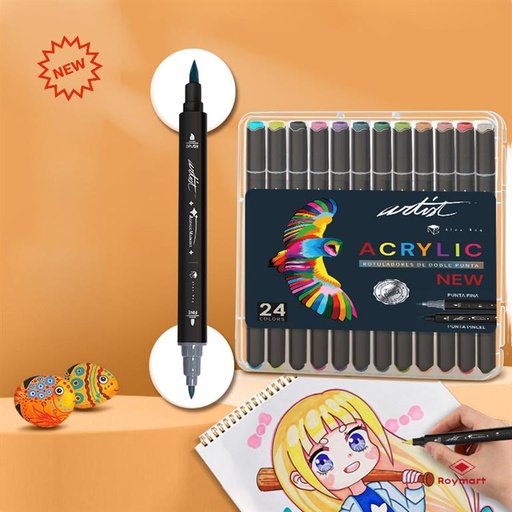 [AB-0658] ESTUCHE  ACRILICOS DOBLE PUNTA