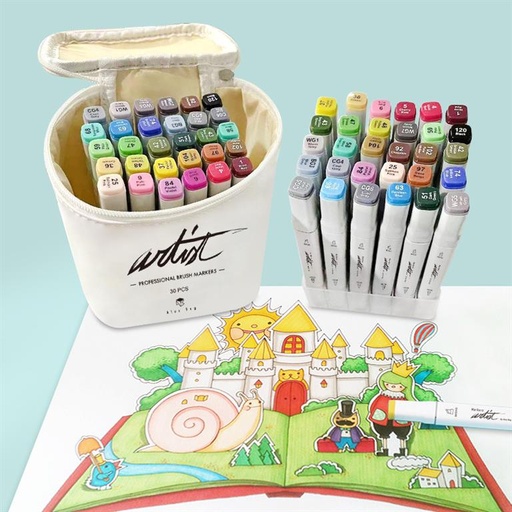 [AB-1230] CANVAS LUXE PROFESSIONAL BRUSH MARKER 30 COLORES
