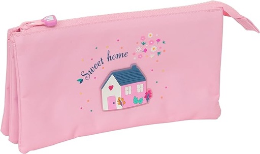 [812423744] PORTATODO TRIPLE RECICLADO GLOWLAB KIDS "SWEET HOME" 22x12x3cm