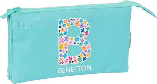 [842317744] PORTATODO TRIPLE BENETTON "LETTER" 22x12x3cm
