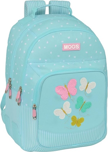[642349773] MOCHILA DOBLE ADAPT.CARRO RECICLADO MOOS "BUTTERFLIES" 32x42x15cm