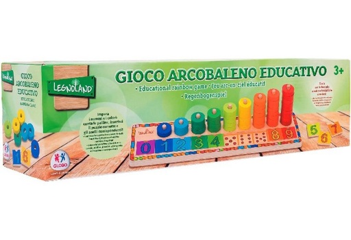 [GLO37737] JUEGO DE MADERA CON NUMEROS Y ANILLOS DE COLORES 11,5 x 4 3 x 12 LEGNOLAND GLO37737