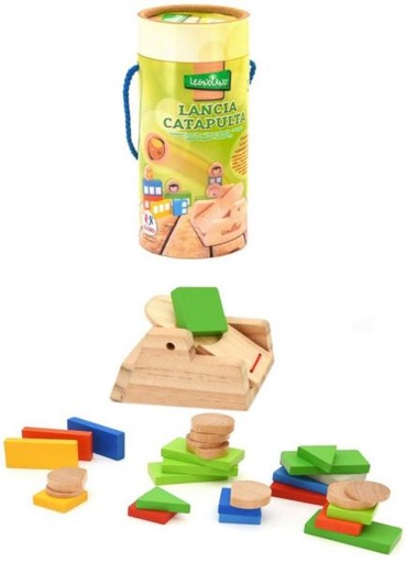 [GLO38191] JUEGO MADERA MINI CATAPULTA 19,5 x 9 x 9 LEGNOLAND GLO38191