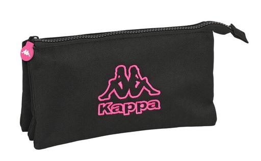 [812305744] PORTATODO TRIPLE KAPPA "BLACK AND PINK" 22X12X3 SAFTA 812305744