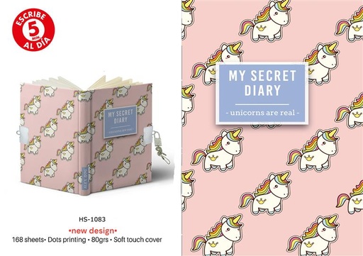 [HS-1083] DIARIO A5 168H.C/CANDADO UNICORNS ARE REAL
Ref. HS-1083