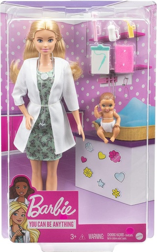 [446-GVK03] MUÑECA BARBIE DOCTORA CON BEBÉ GVK03 MATTEL GVK03