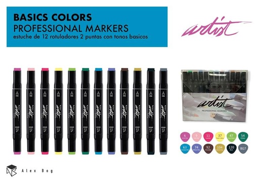 [AB-0712] ESTUCHE GAMA ARTIST 12 BASIC COLORS ab-0712