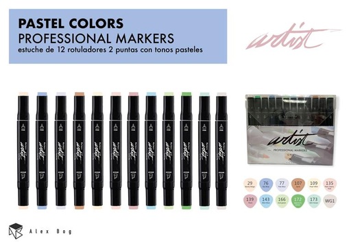 [AB-0713] ESTUCHE GAMA ARTIST 12 PASTEL COLORS AB-0713